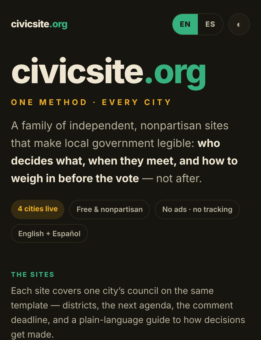 civicsite.org home page